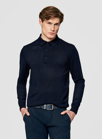 Sweter polo w kolorze granatowym