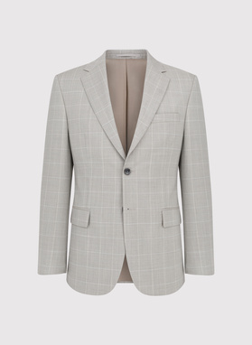 Wełniany garnitur męski w kratkę