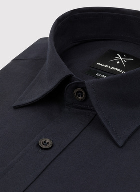 Granatowa gładka koszula męska