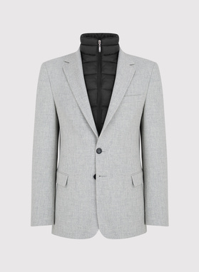 Szara marynarka męska z odpinaną podpinką