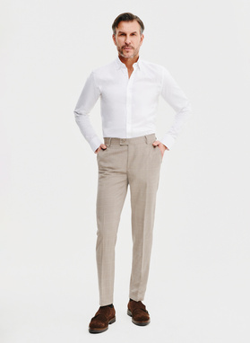 Garniturowe spodnie męskie w kratę