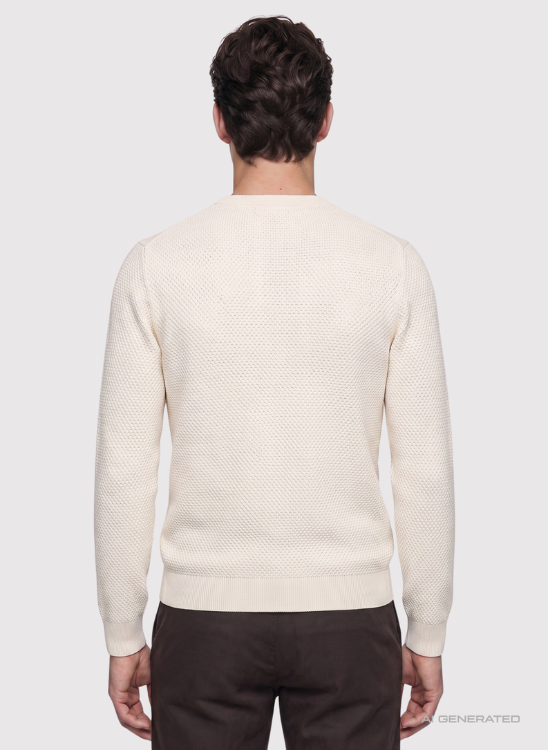 Jasnobeżowy sweter męski