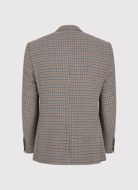 Beżowa casualowa marynarka męska w pepitkę