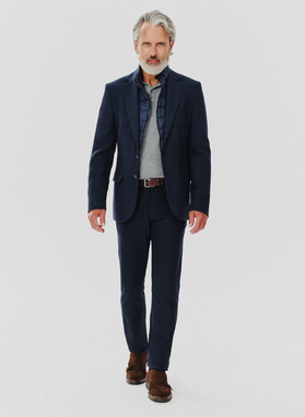 Granatowa marynarka męska z odpinaną podpinką