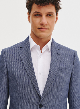 Niebieska marynarka męska z wiskozą