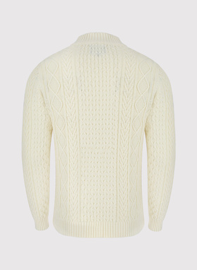 Półgolf z warkoczowym splotem w kolorze ecru