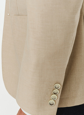 Beżowa marynarka męska bez podszewki 