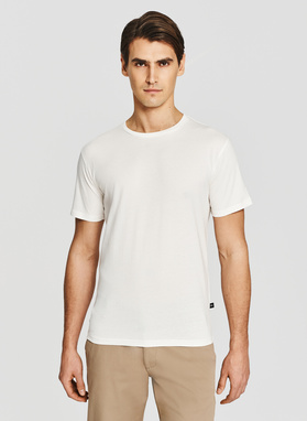 Biały bawełniany t-shirt męski