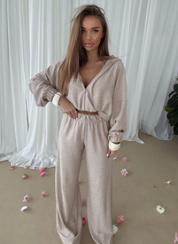 Komplet damski jodełka beżowa