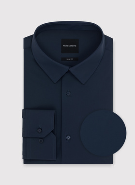 Granatowa dzianinowa koszula męska