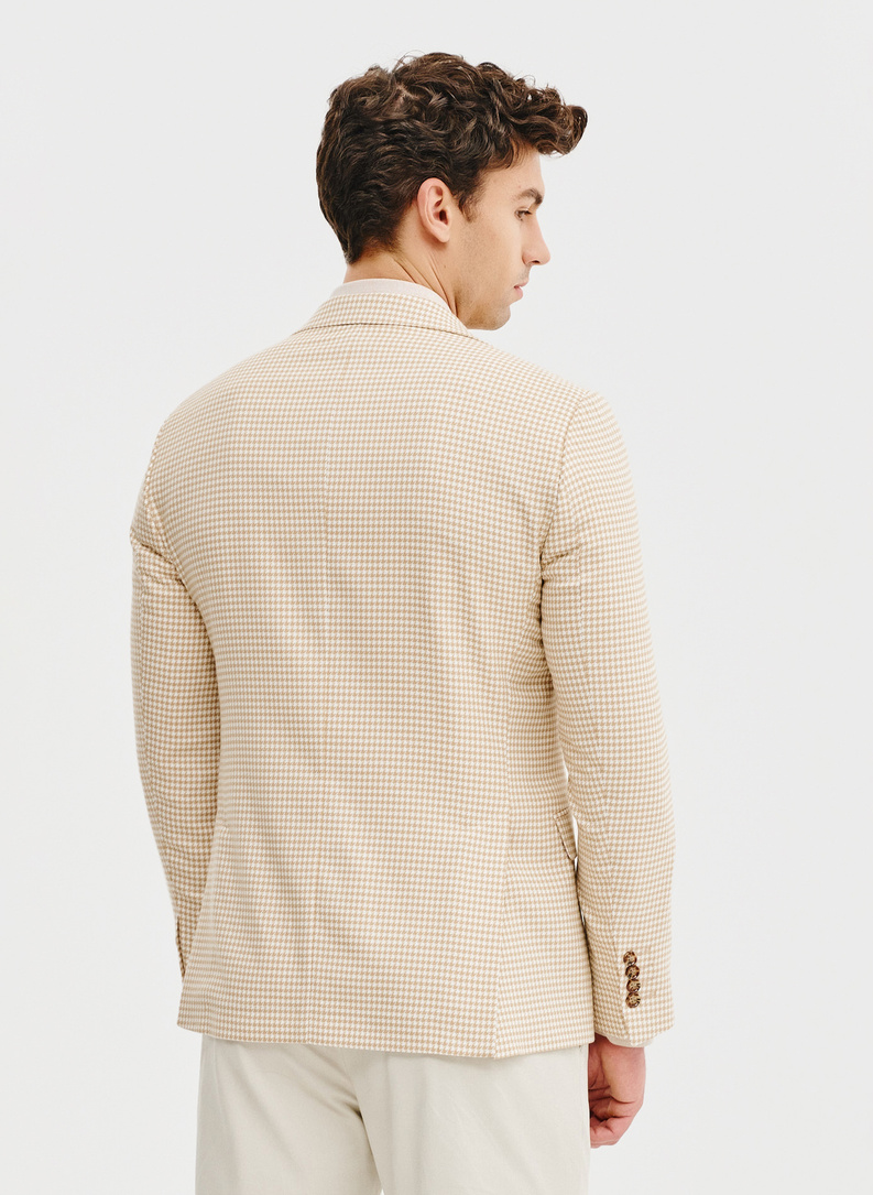 Jasna marynarka męska w pepitkę