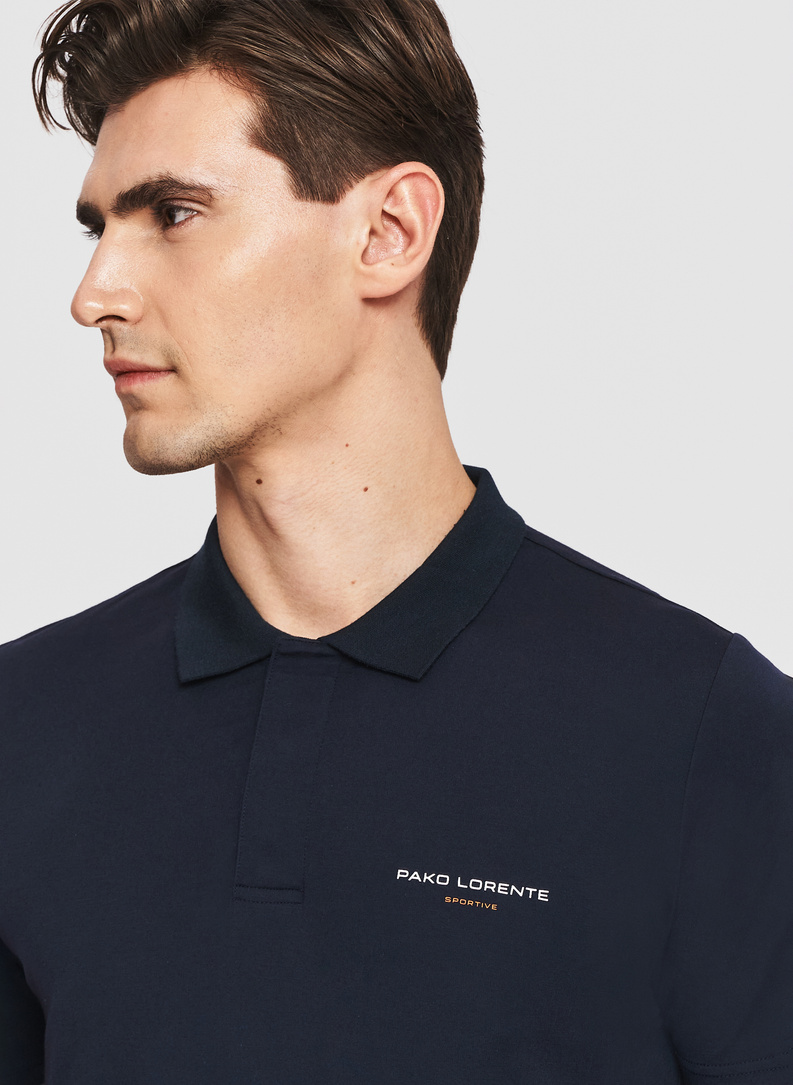 Granatowe polo męskie