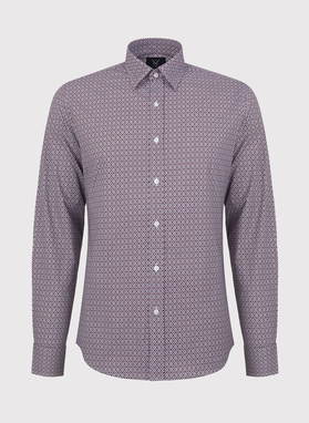 Brązowa wzorzysta koszula męska