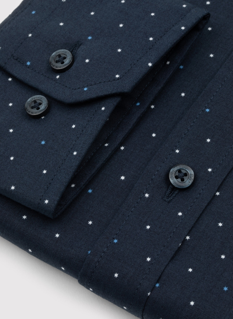 Granatowa koszula w gwiazdki