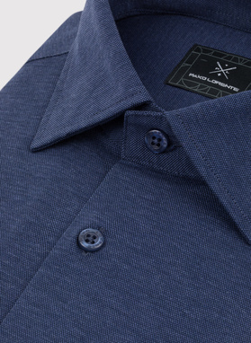 Ciemna niebieska bawełniana koszula męska