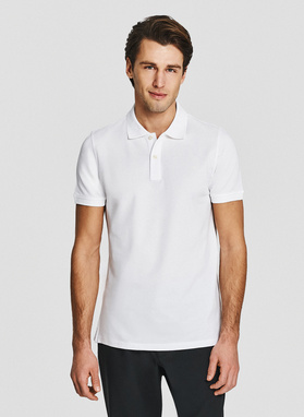 Białe bawełniane polo męskie
