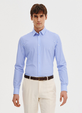 Dzianinowa koszula męska w paski