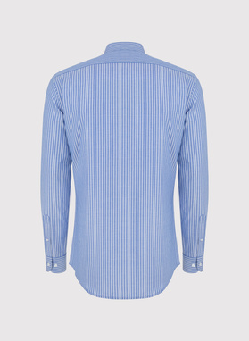 Błękitna koszula męska w paski