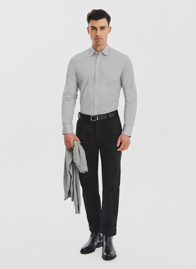 Biała koszula męska mikrowzór