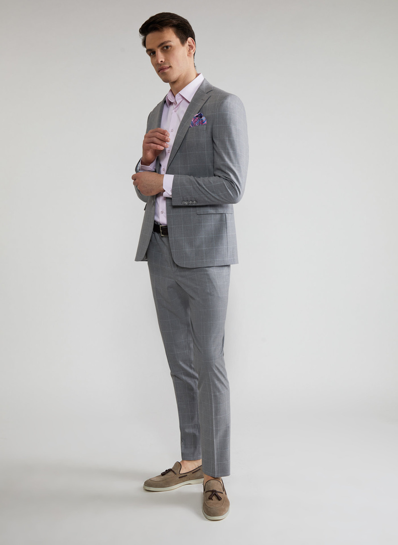 Szara marynarka garniturowa P22SF-3G-009-S-S