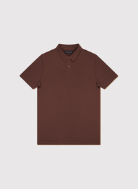 Męski t-shirt polo w kolorze brązowym