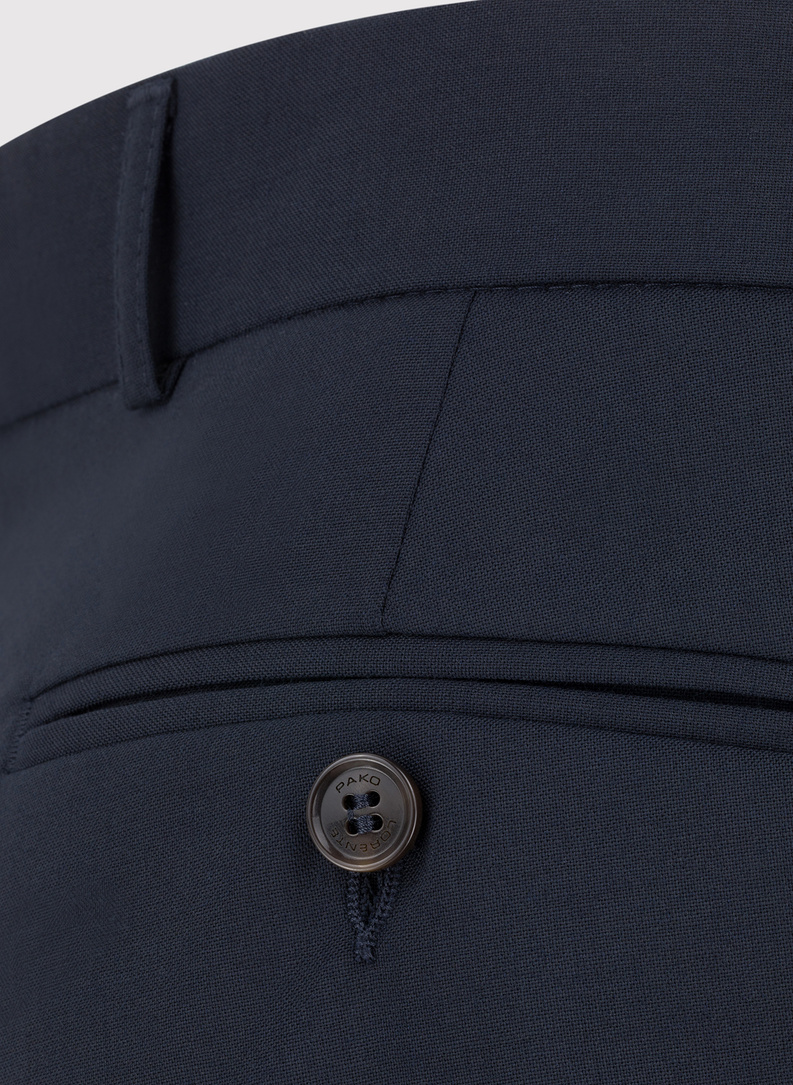 Gładkie granatowe spodnie garniturowe