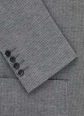 Szara marynarka w pepitkę z dzianiny