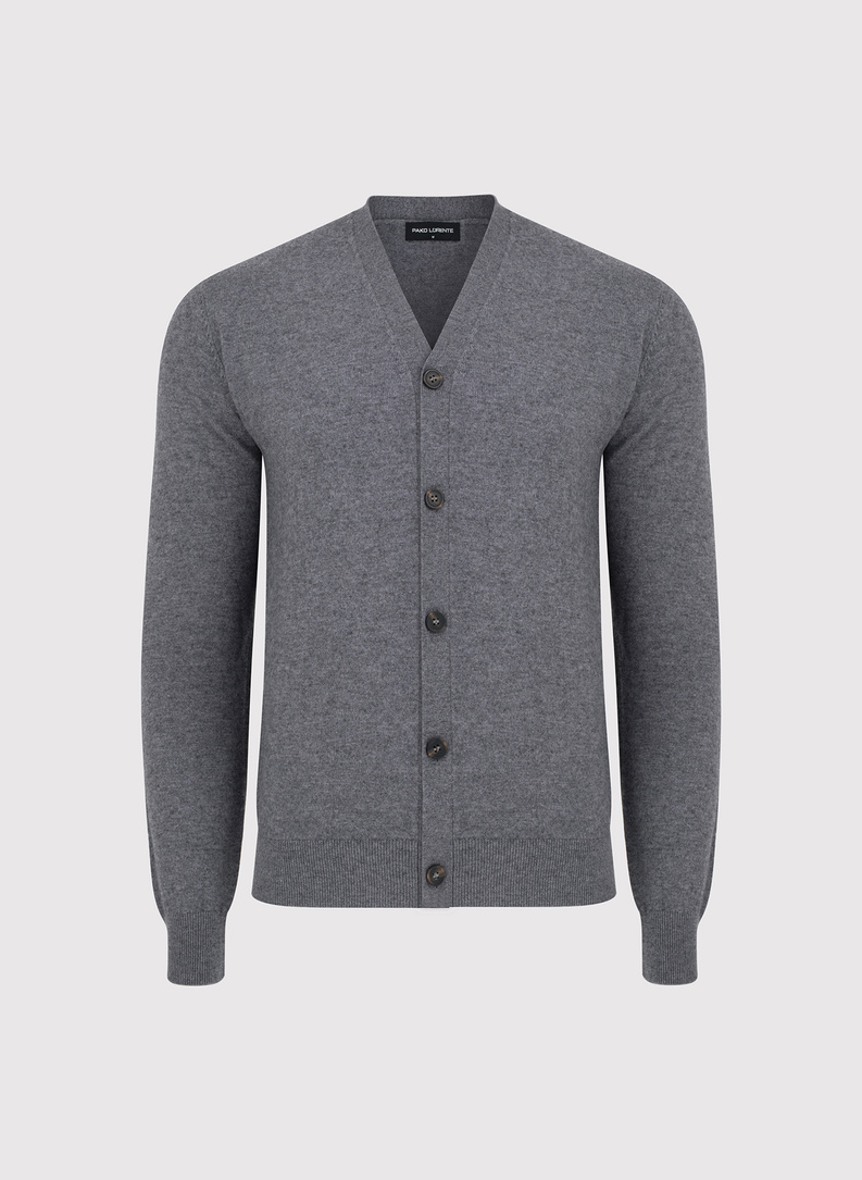 Męski kardigan w szarym kolorze