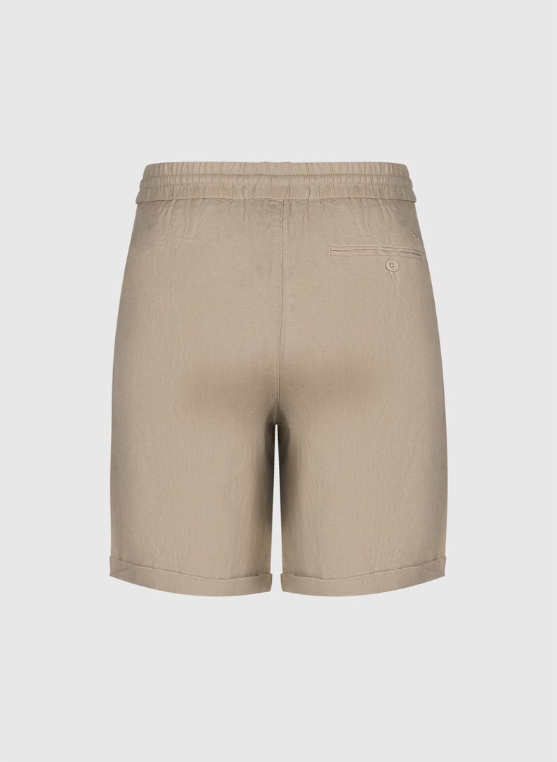 Lniane beżowe szorty męskie