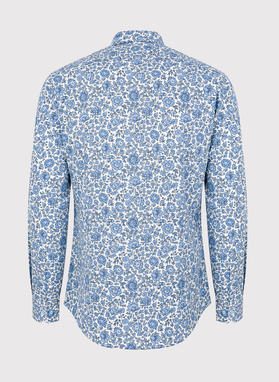 Biała koszula w niebieskie kwiaty 