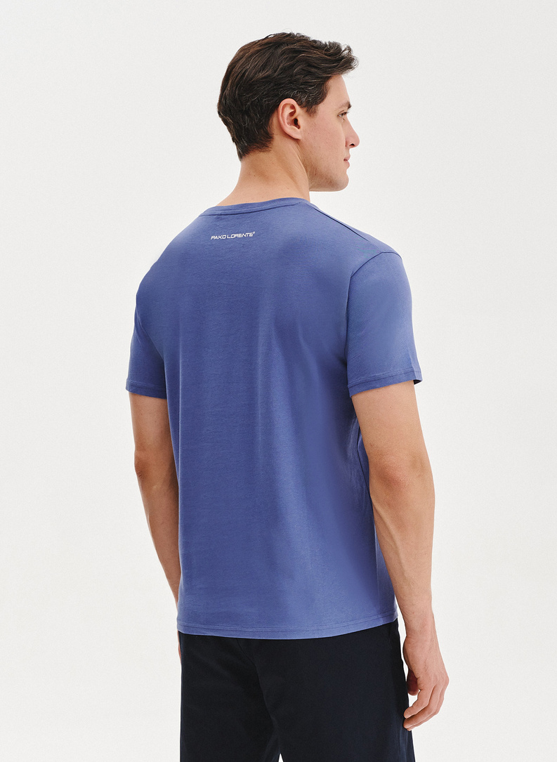 Bawełniany granatowy t-shirt