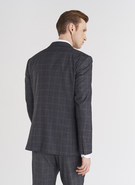 Dwuczęściowy szary dwurzędowy garnitur