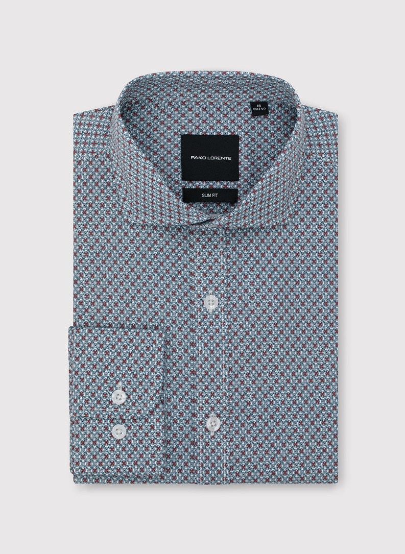 Koszula męska we wzór geometryczny