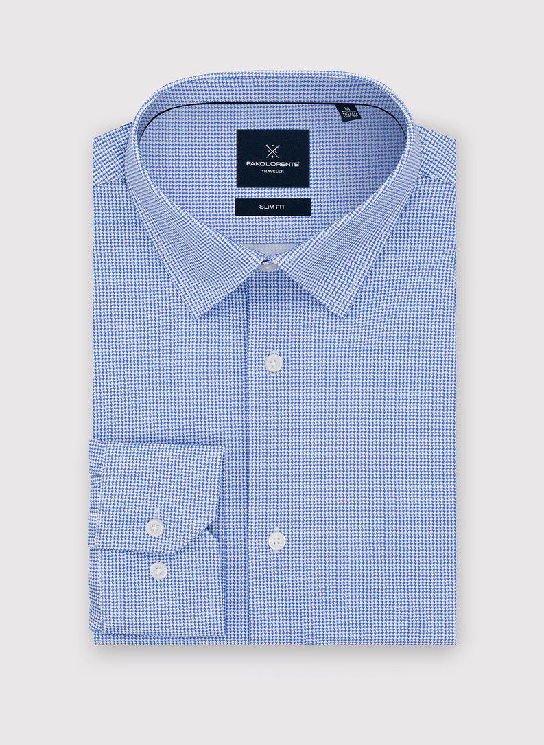 Dzianinowa koszula męska w pepitkę