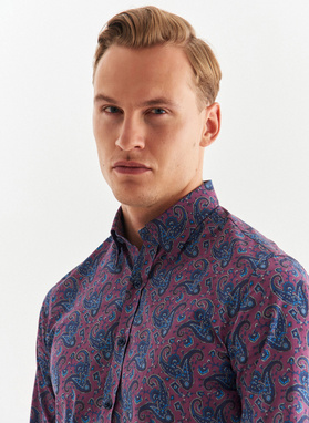 Fioletowa koszula we wzór paisley