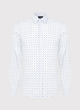 Biała koszula męska w drobny wzór