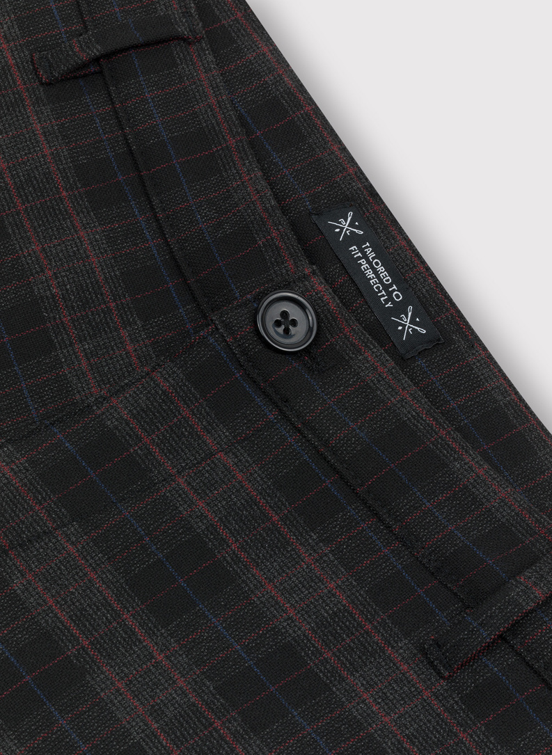 Czarne spodnie męskie w kratę