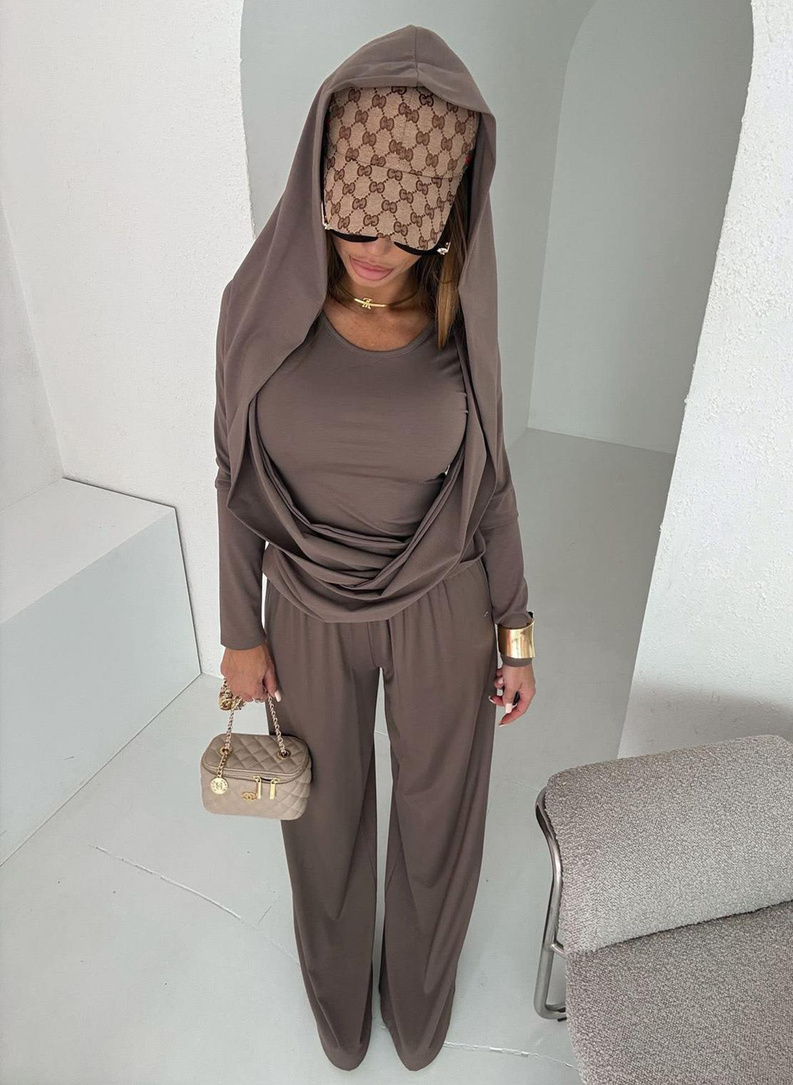 Komplet damski MEDI w kolorze fango