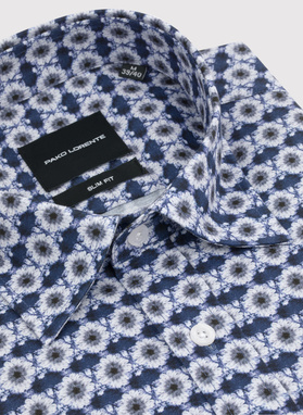 Kwiatowa koszula w kolorze granatowym