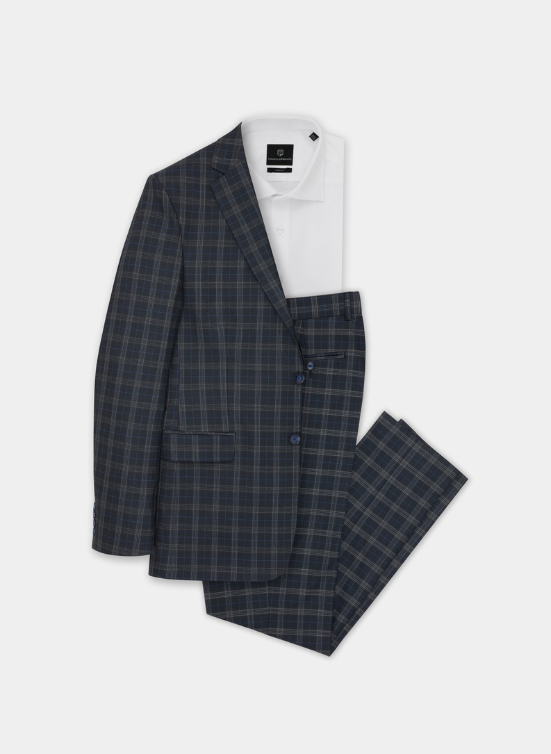 Spodnie męskie garniturowe P21SF-6G-061-G