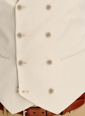 Beżowa kamizelka męska w pepitkę