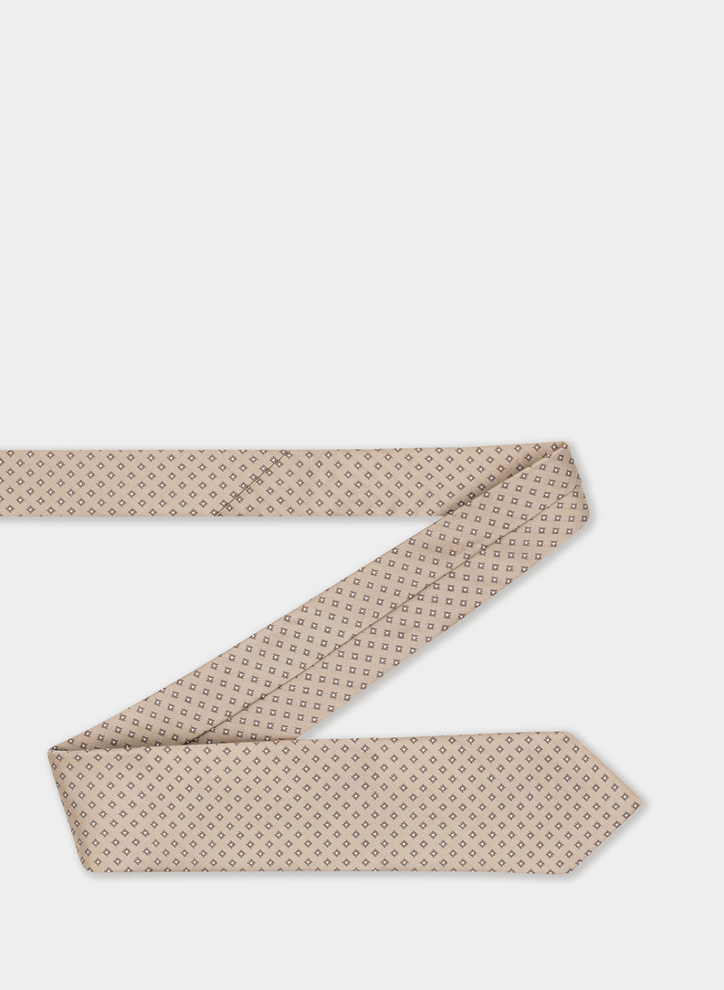 Krawat męski jedwabny beżowy P21WP-KX-254-E