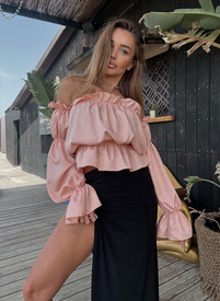 Bluzka hiszpanka MARBELA w kolorze łososiowym