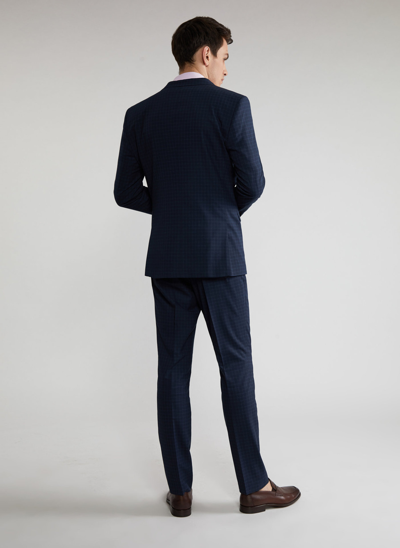 Granatowe spodnie garniturowe P21WF-6G-073-G-S