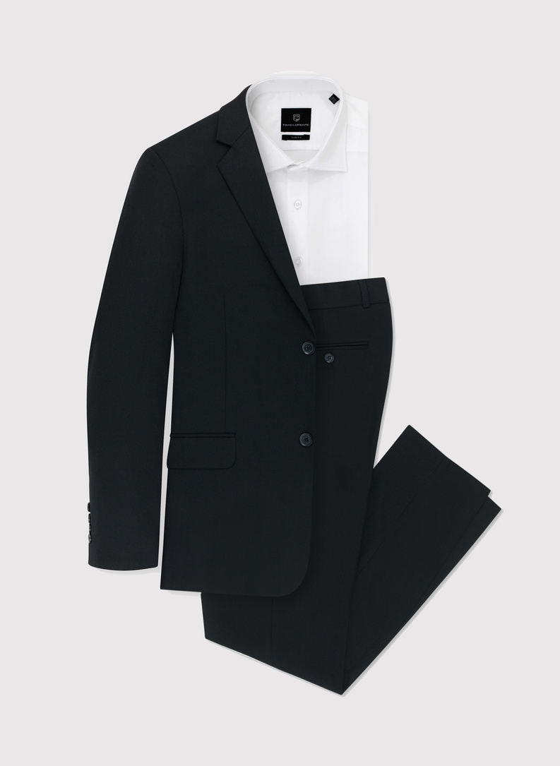 Czarna marynarka garniturowa P22SP-3G-026-C-S