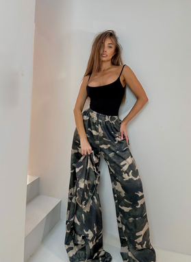 Komplet moro MIJAS szerokie spodnie i bluza oversize