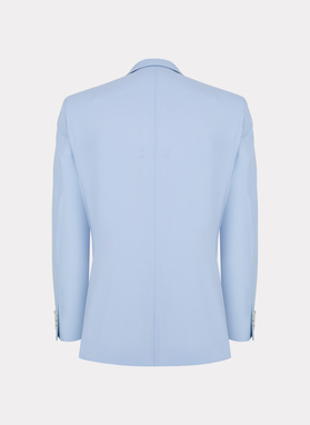 Błękitna wełniana marynarka garniturowa