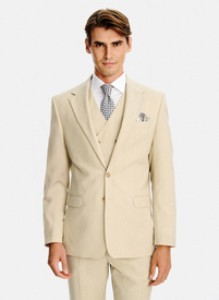 Beżowa wełniana marynarka męska