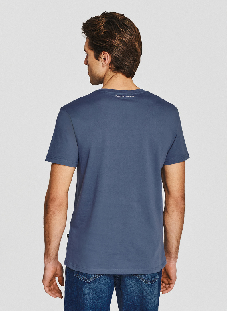 Niebieski t-shirt męski
