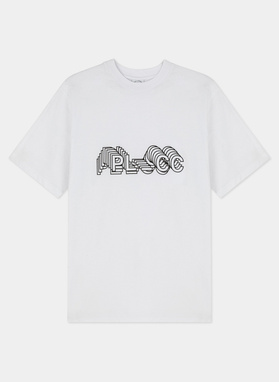 Biały T-shirt z krótkim rękawem oversize C21SF-TX-001-B